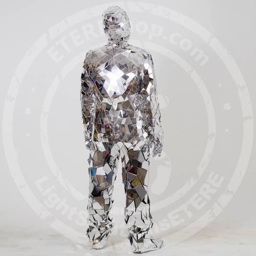 Mirror man glass suit with the cap view from back