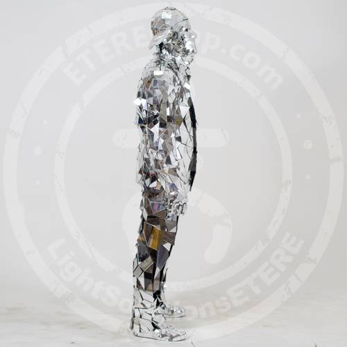 Mirror man glass suit with the cap view from side