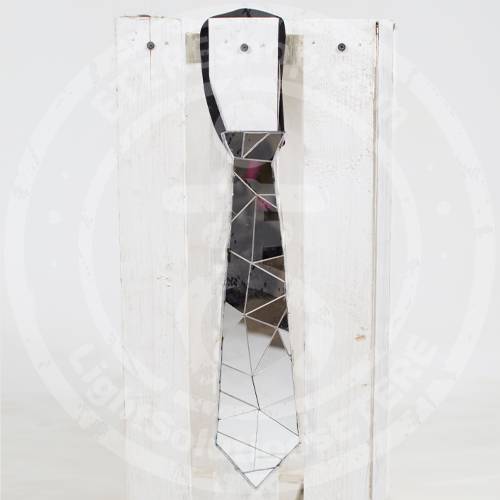 Mirrored tie laying on the box