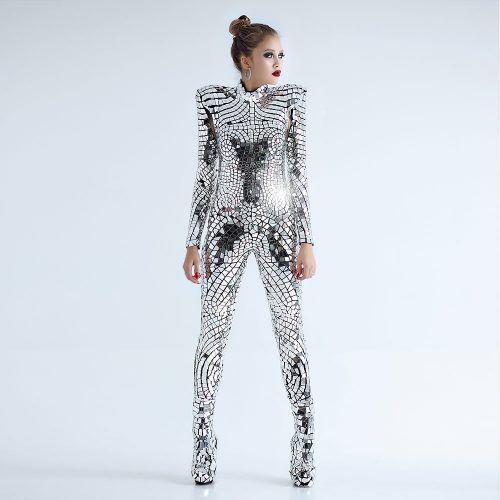 Mirror-Dress-Lady-Gaga-Style Cosplay Mirror Lady Gaga Bodysuit