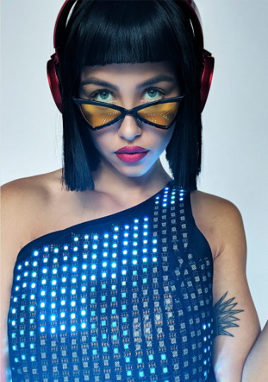 LED one shoulder dress
