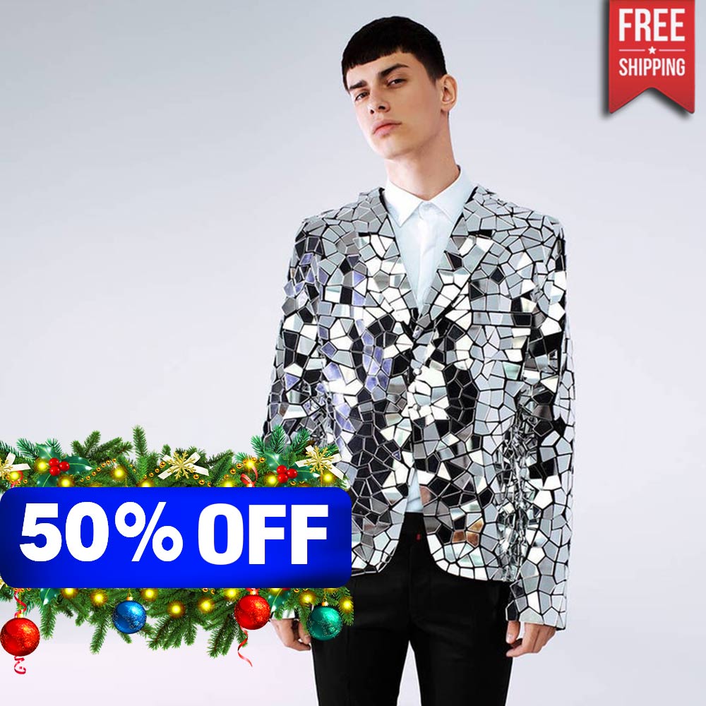 Disco Ball Silver Jacket Broken Mirror Style