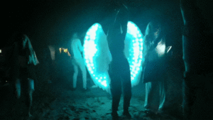 The photo zone "Wings" in action