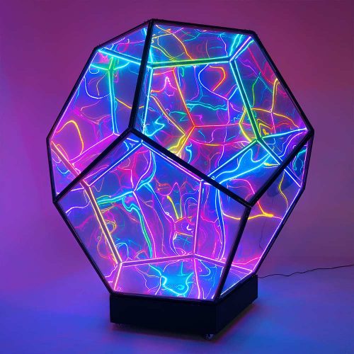 Large LED infinity dodecahedron decorations for the club Large infinity dodecahedron LED light up decorations for the club