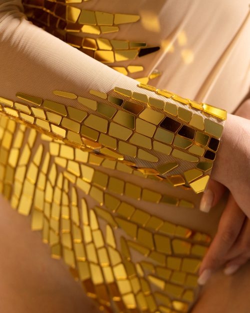 Gold Mirror Transparent bodysuit