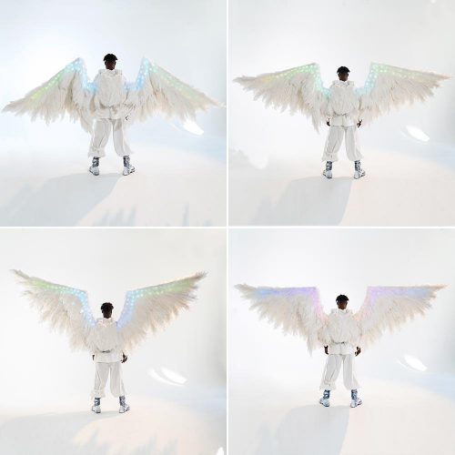 Cosplay white mechanical wings