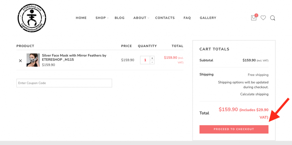 Proceed to checkout button