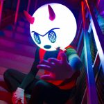 Unusual bright mask for cosplay