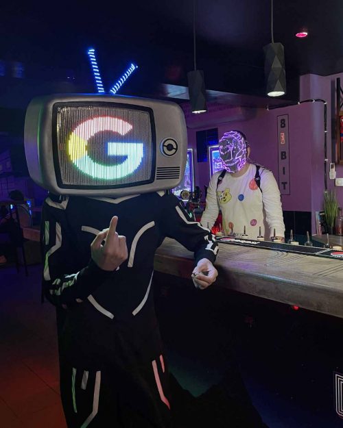 cosplay led lighting helmet TV to order