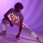 professional gymnast costume with LEDs for men