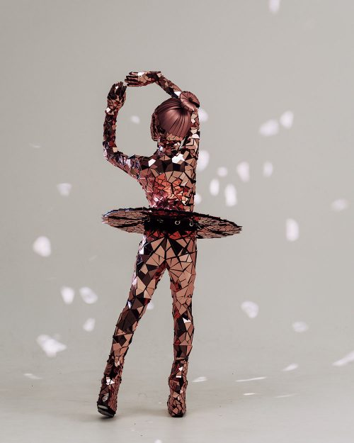 Mirrored pink ballerina costume