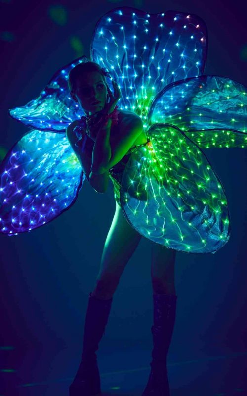 LED Flower Costume with a Mirror Corset