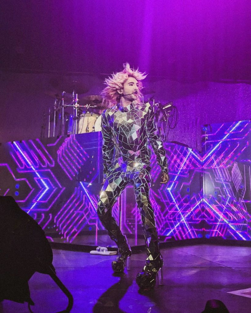 Tokio Hotel singer Bill Kaulitz in a Silver Mirror Suit by ETERESHOP