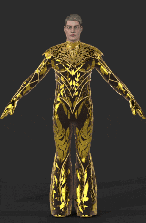 Golden Mirror Costume Render ETERESHOP