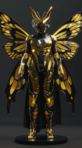 AI-generated Design Inspiration for a Gold&Black Dragonfly