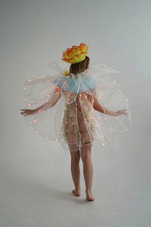Daffodil Flower Dress with 200 LEDs Back View