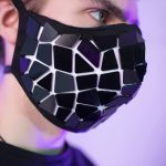 Face Mask with Black Mirror Tiles