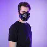 Face Mask with Black Broken Mirror