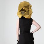 3D Gold Lion Helmet back view