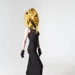 3D Gold Low-poly Lion Helmet ETERESHOP