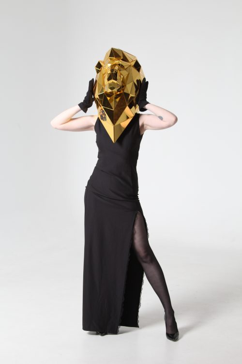 3D Gold Mirror Lion Mask ETERESHOP