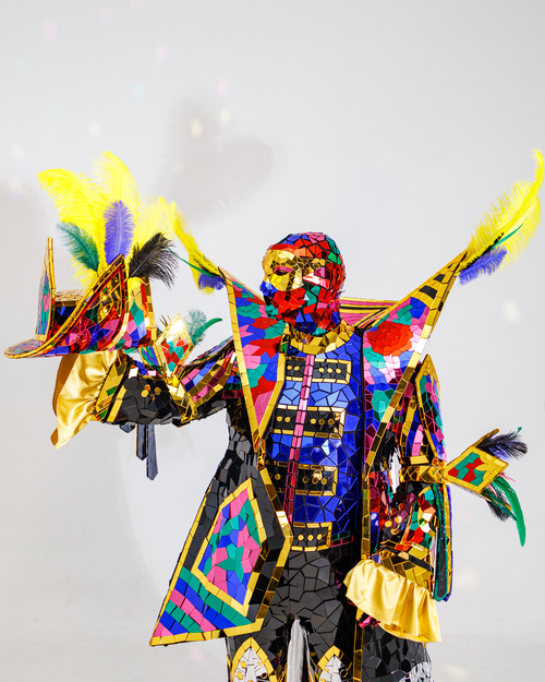 Mirror Pirate Costume with a Feather Hat